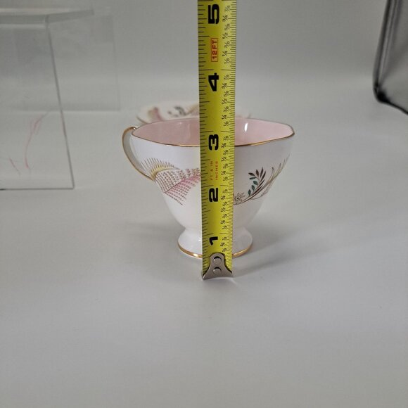 Allegro Vintage Pink Bone China Teacup & Saucer Set Gold Trim England - Picture 10 of 16